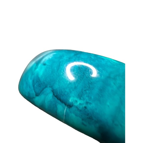 VTG Wide Turquoise Teal Color Plastic Bangle - Picture 5 of 6